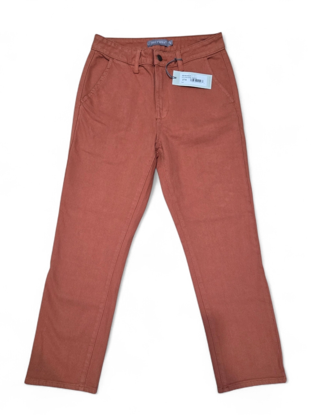 Just USA Rust High-Rise Slim Straight Pants 27 / 4 New